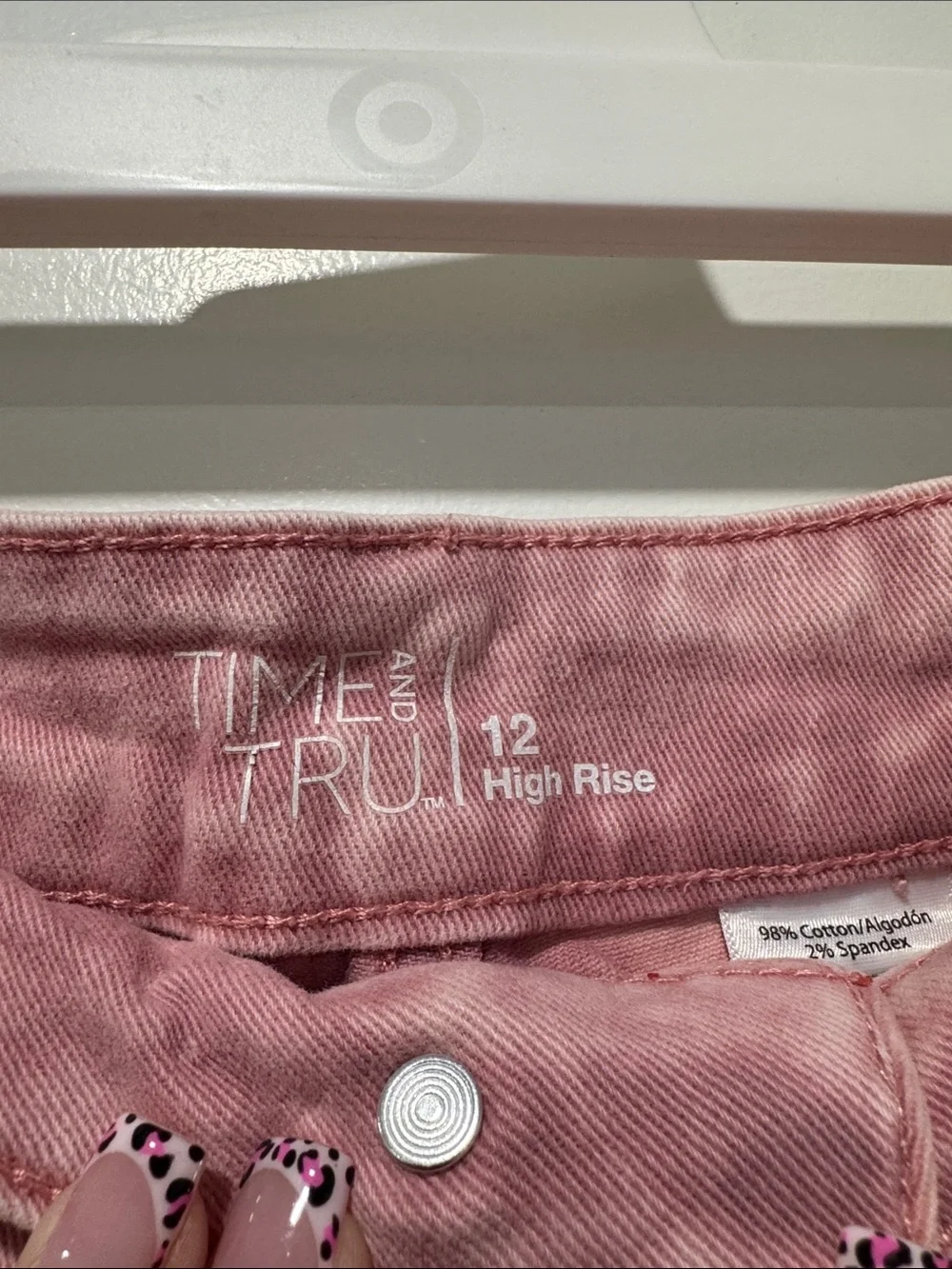 Time and Tru Pink Distressed Denim Cutoff Shorts